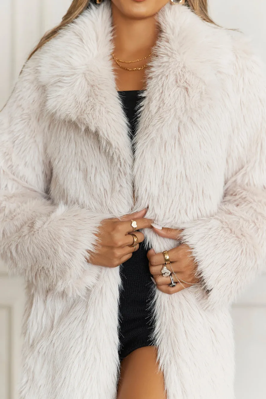 Frozen Castle Faux Fur Coat Beige sold by Hello Molly product image thumbnail 2