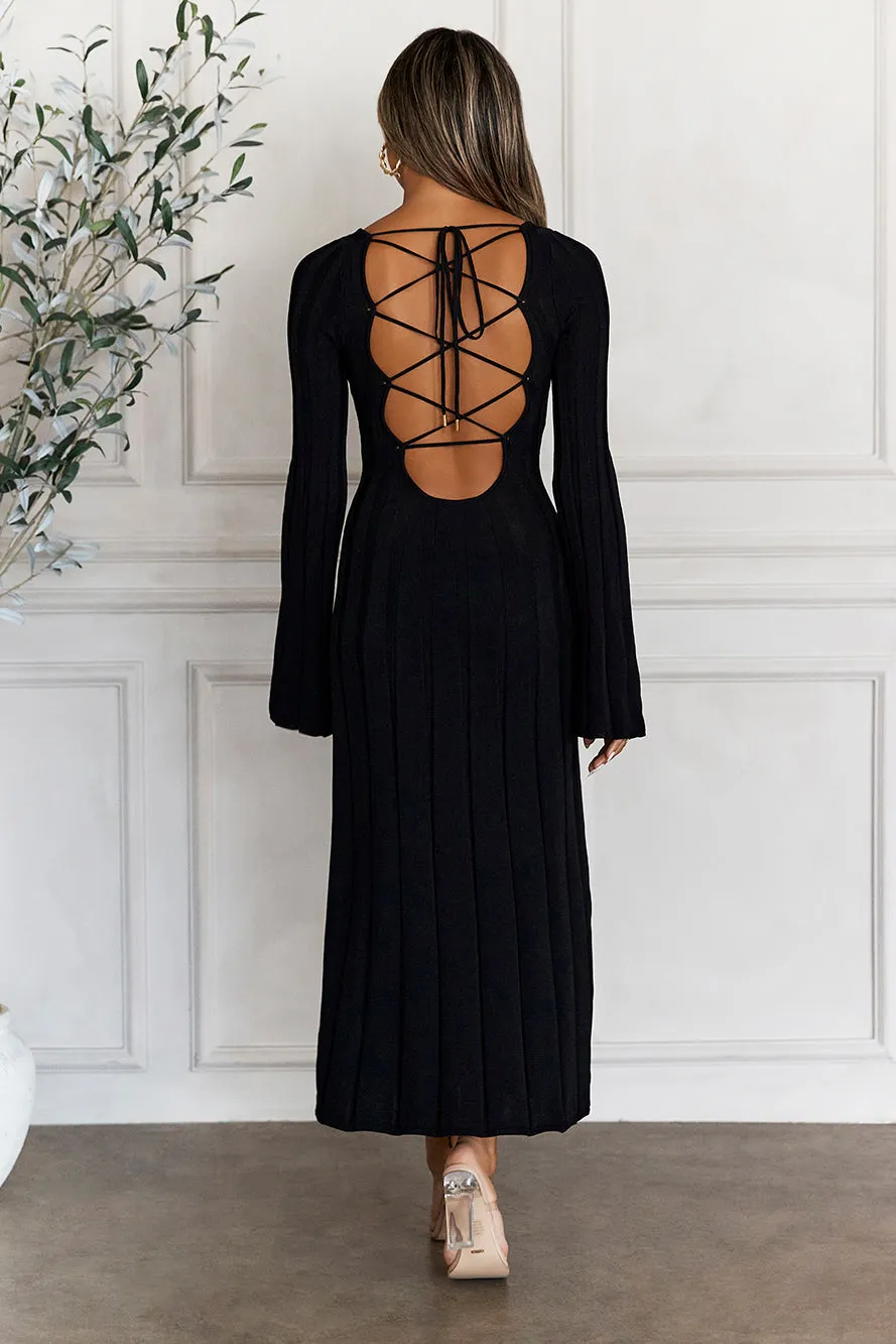 Creating Icons Ribbed Long Sleeve Midi Dress Black sold by Hello Molly product image thumbnail 5