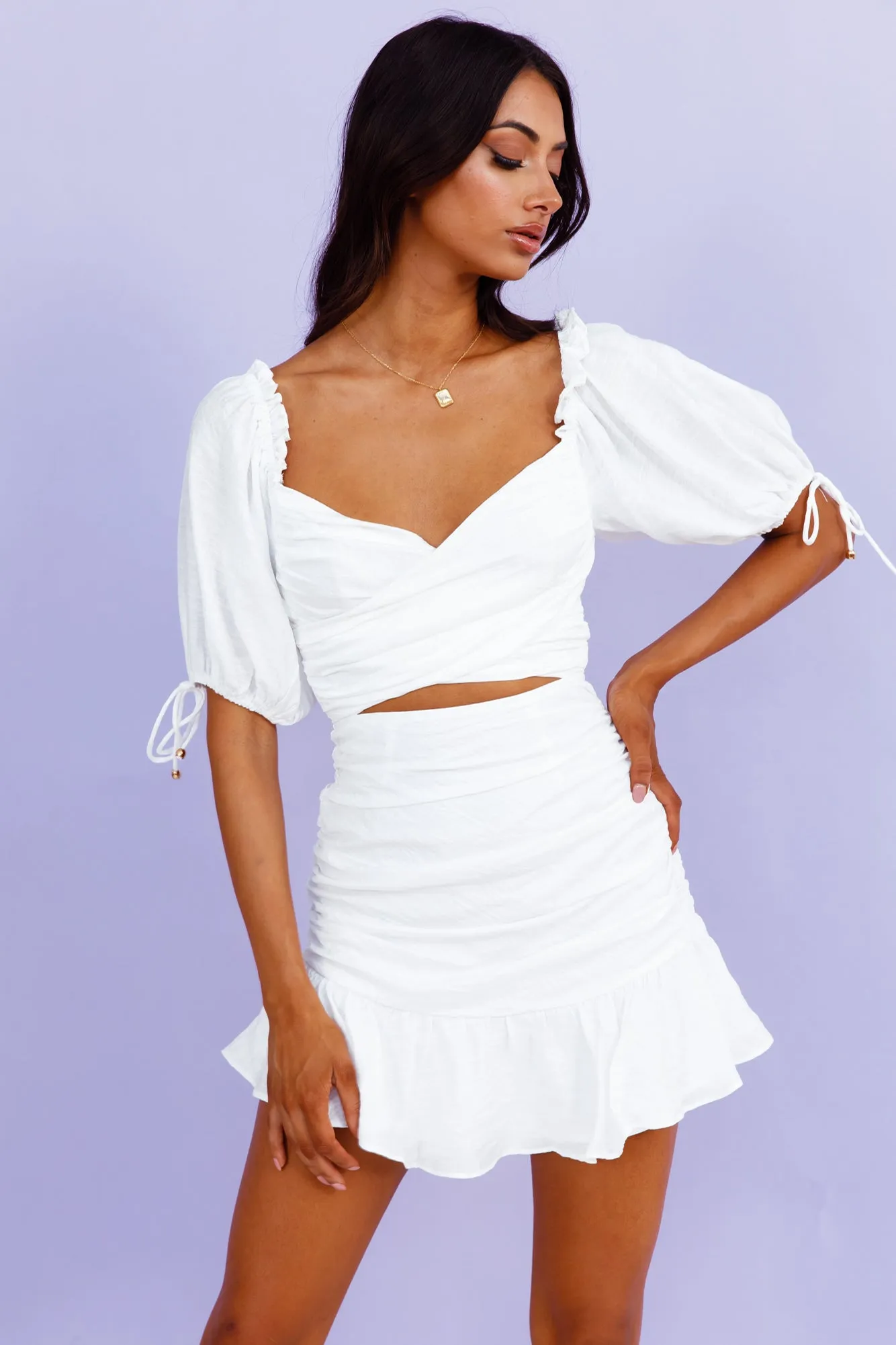 Move To My Beat Dress White sold by Hello Molly