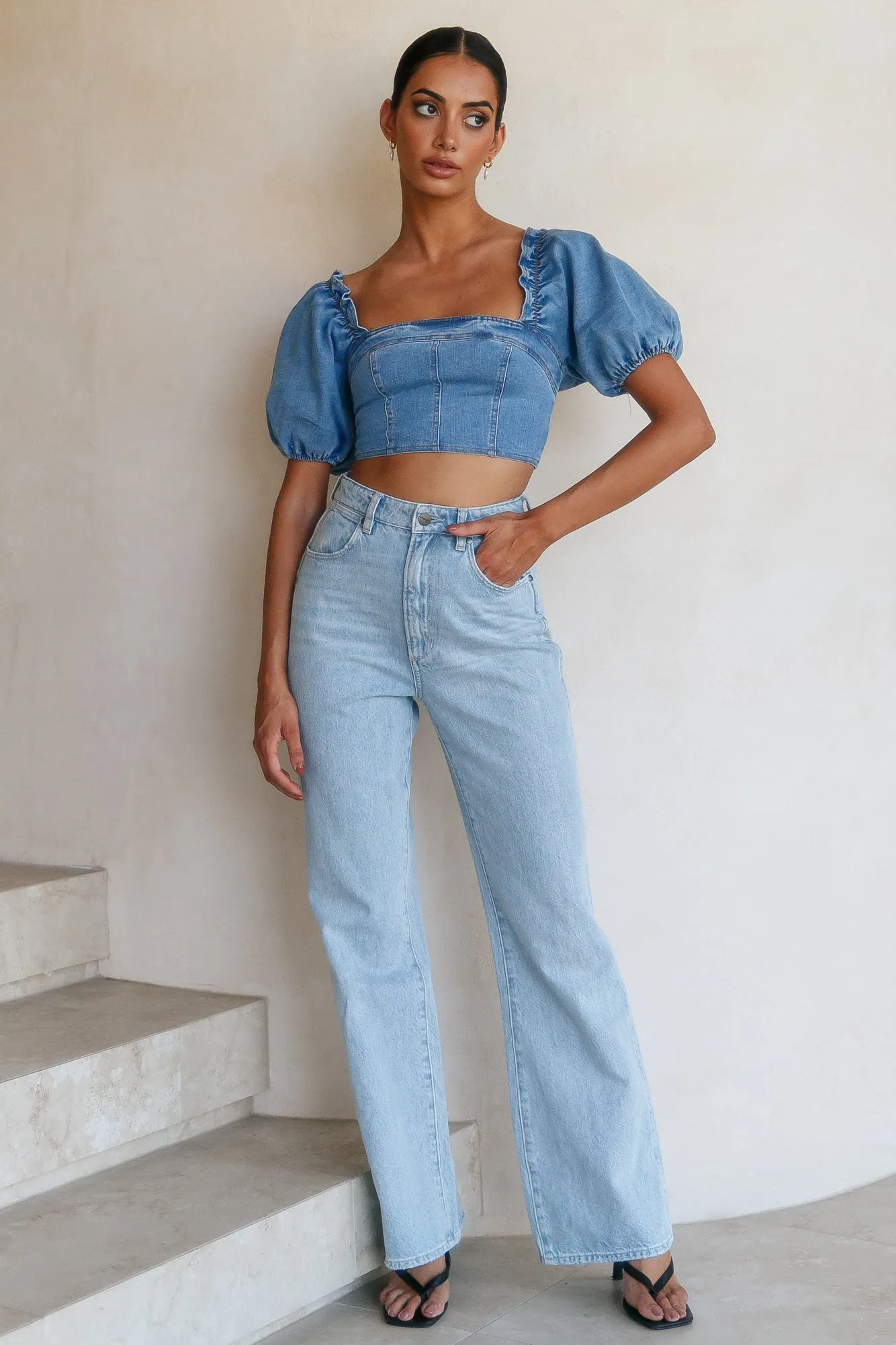 Step Back Crop Blue sold by Hello Molly product image thumbnail 2