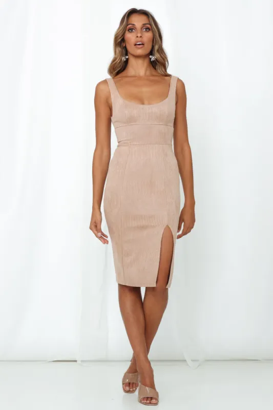 Give Me One More Minute Midi Dress Mocha sold by Hello Molly