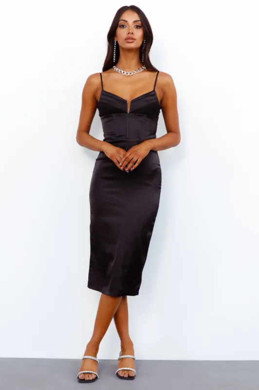 Love That For Me Midi Dress Black sold by Hello Molly