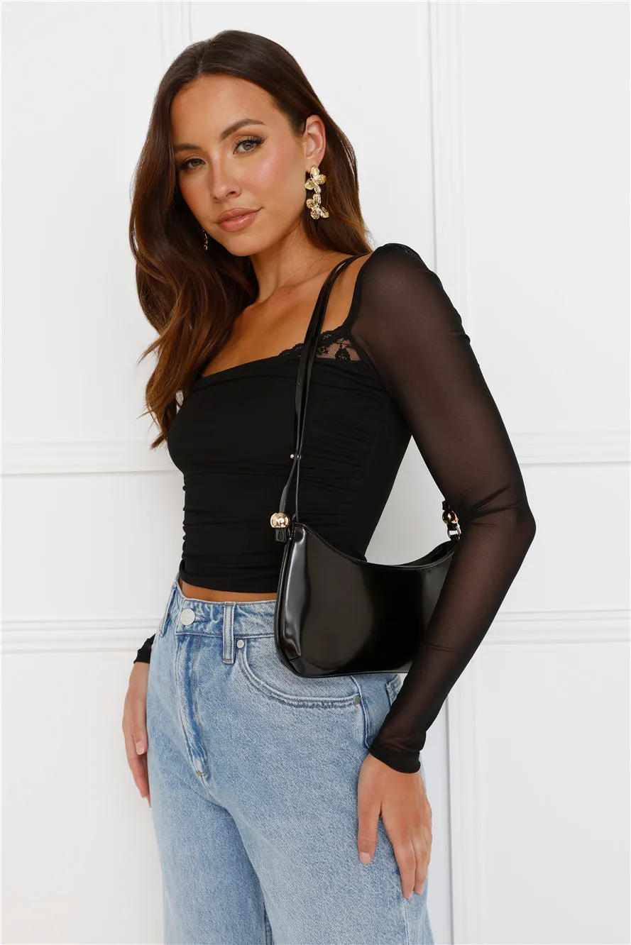 Rosabelle Shoulder Bag Black Shine sold by Hello Molly