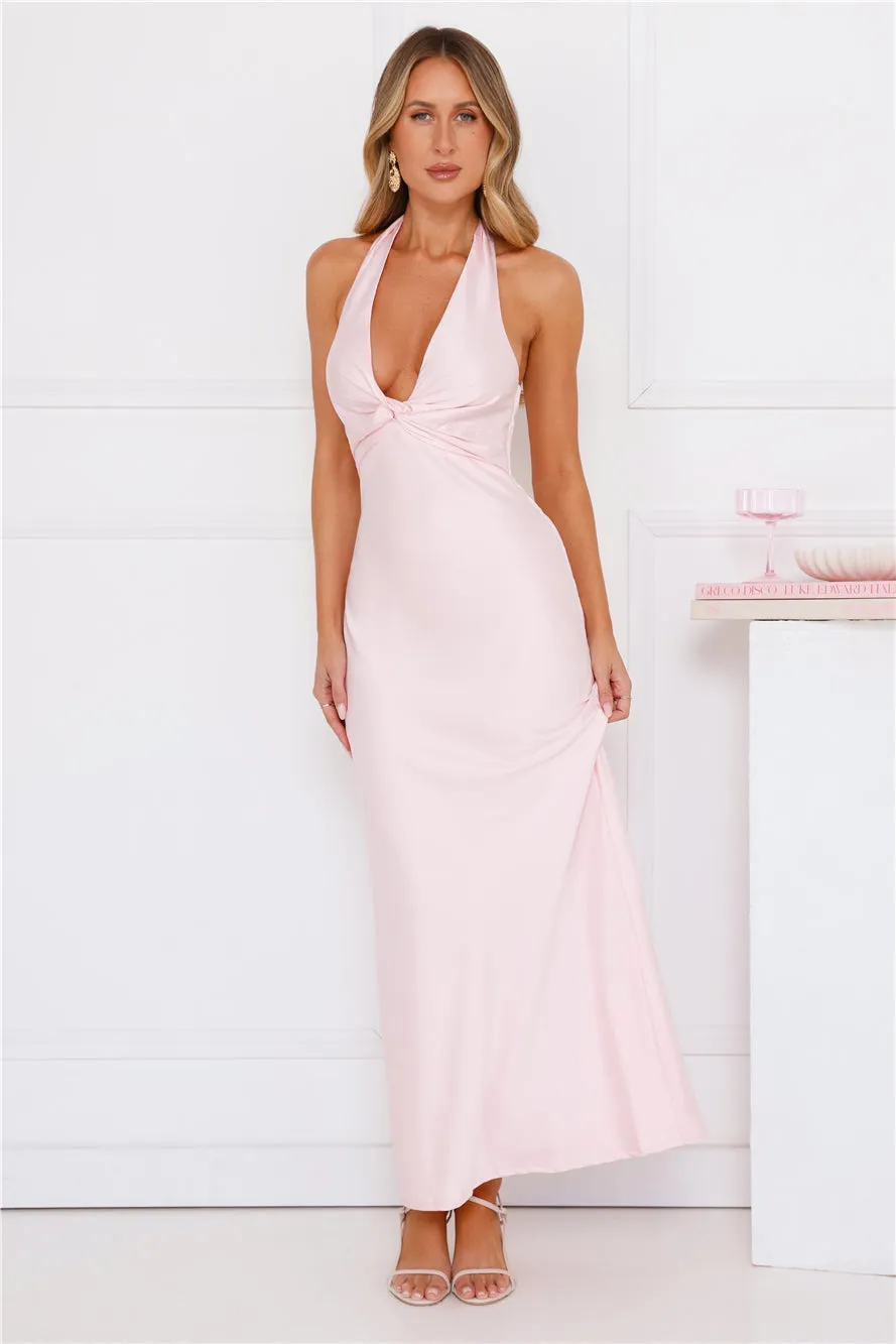 Opulent Style Halter Satin Maxi Dress Pink sold by Hello Molly product image thumbnail 4