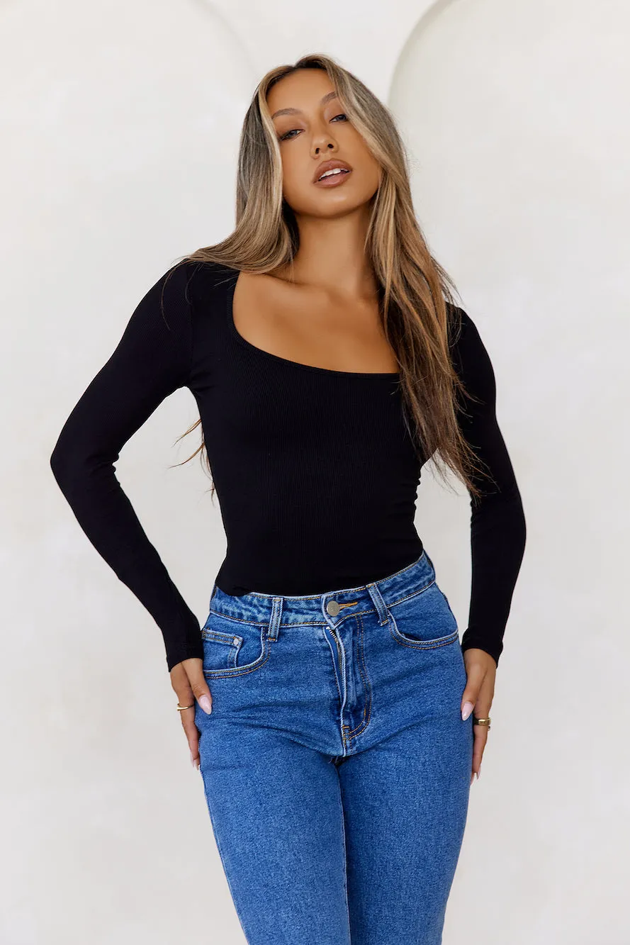 BASE Wear Now Ribbed Long Sleeve Top Black sold by Hello Molly product image thumbnail 4