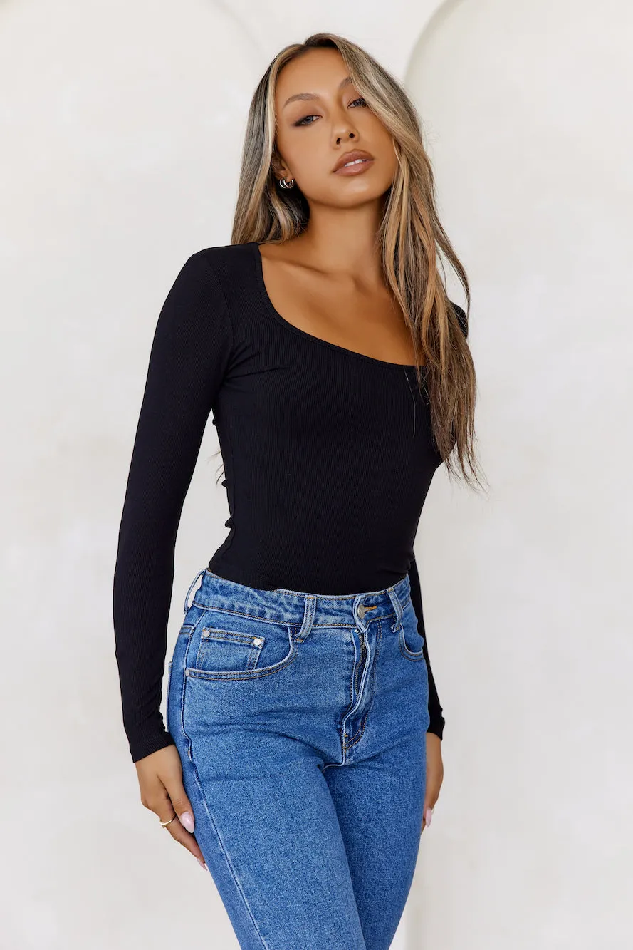 BASE Wear Now Ribbed Long Sleeve Top Black sold by Hello Molly product image thumbnail 5