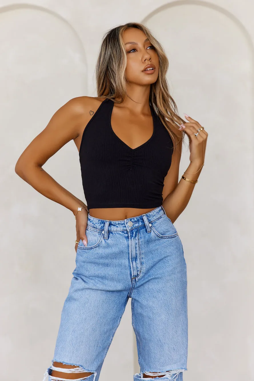 BASE The Only Ribbed Halter Crop Top Black sold by Hello Molly product image thumbnail 4