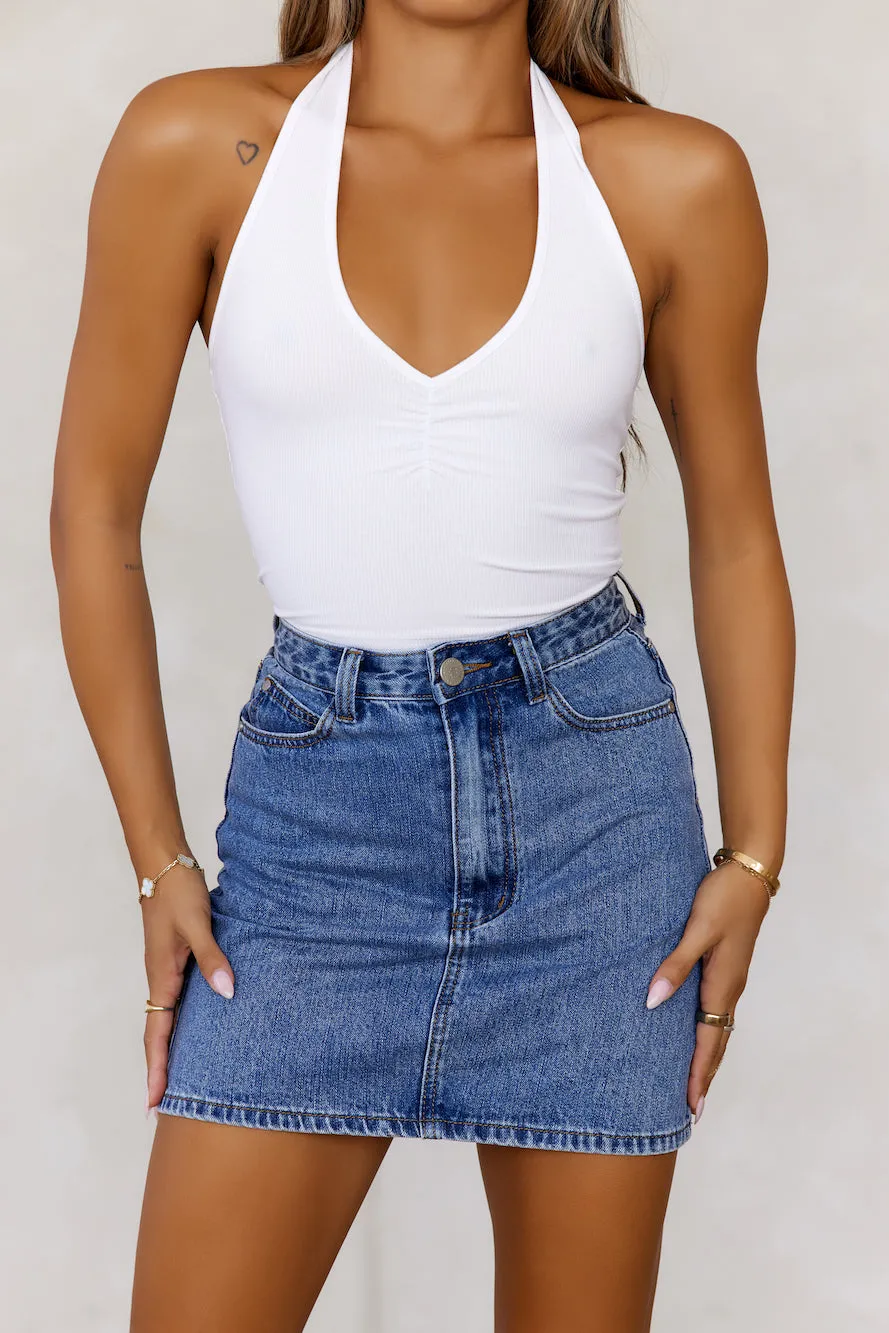 BASE The Only Ribbed Halter Crop Top White sold by Hello Molly product image thumbnail 2