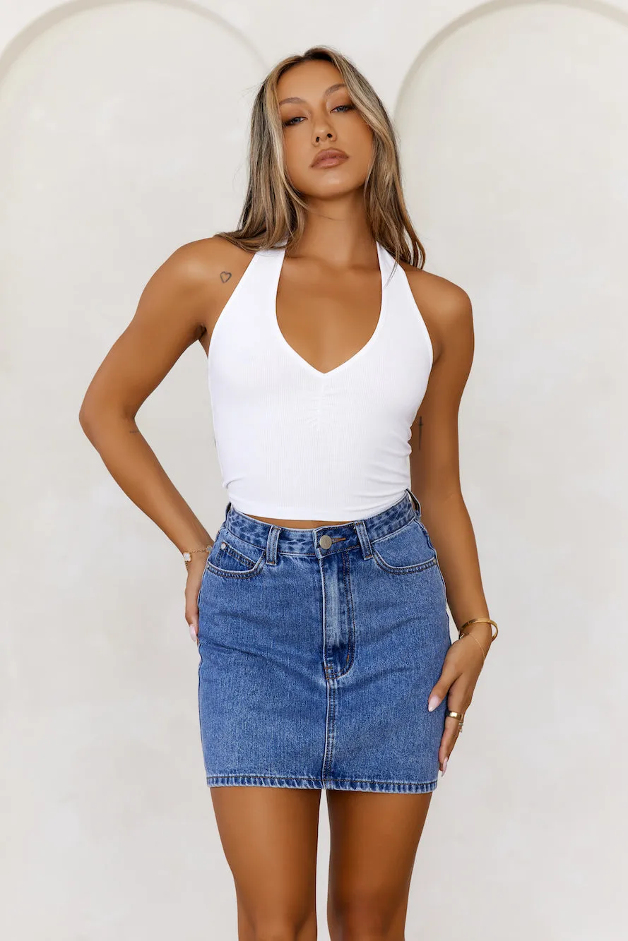 BASE The Only Ribbed Halter Crop Top White sold by Hello Molly product image thumbnail 4