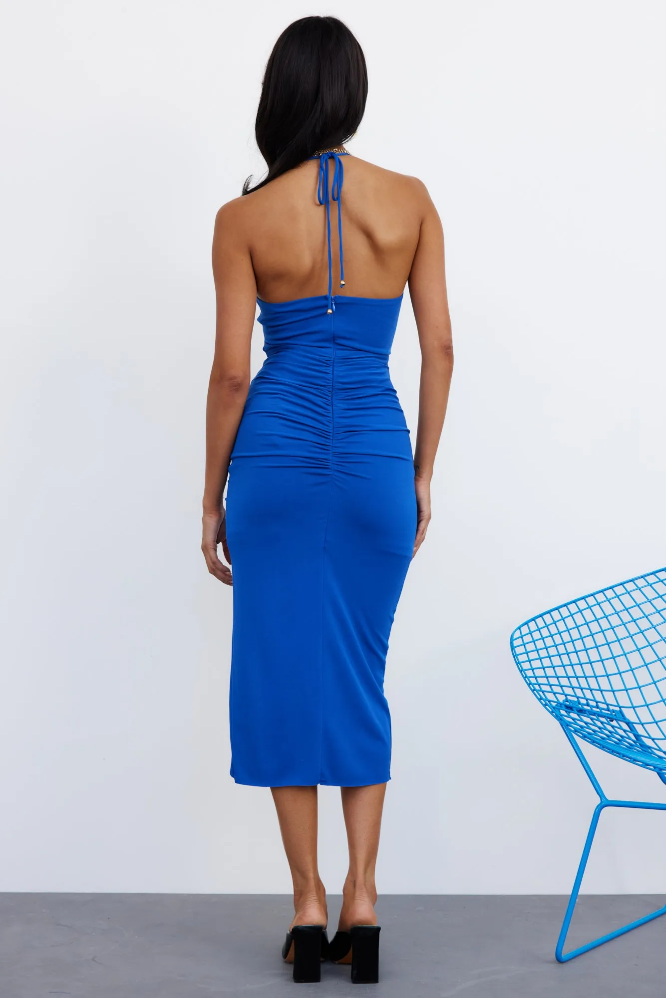 Nightly Words Midi Dress Blue sold by Hello Molly product image thumbnail 4