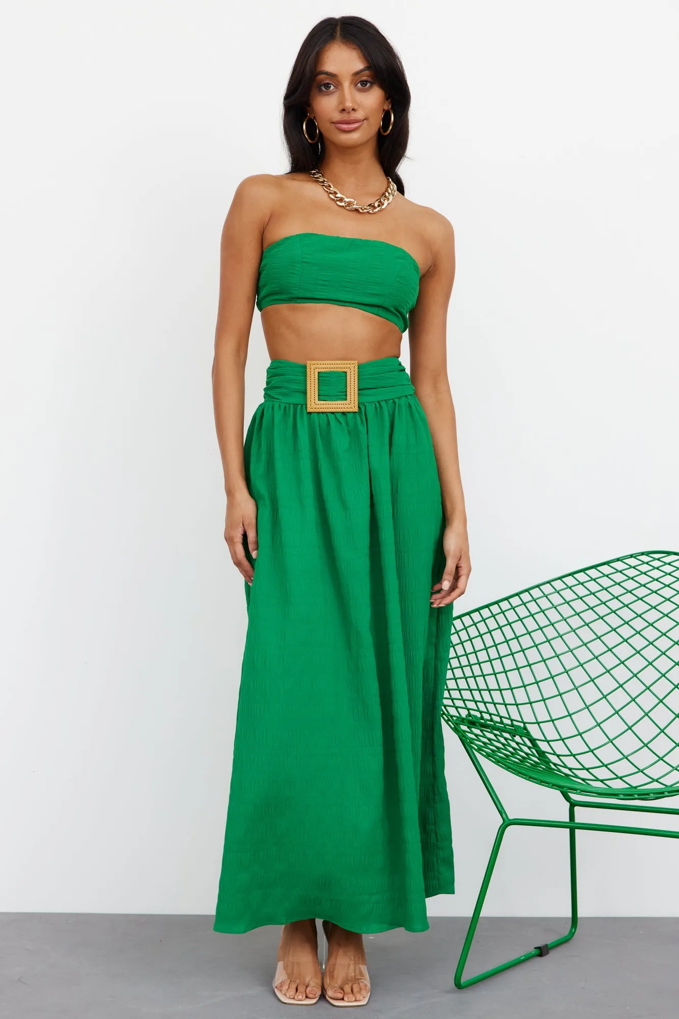 Iconic Revival Maxi Skirt Green sold by Hello Molly
