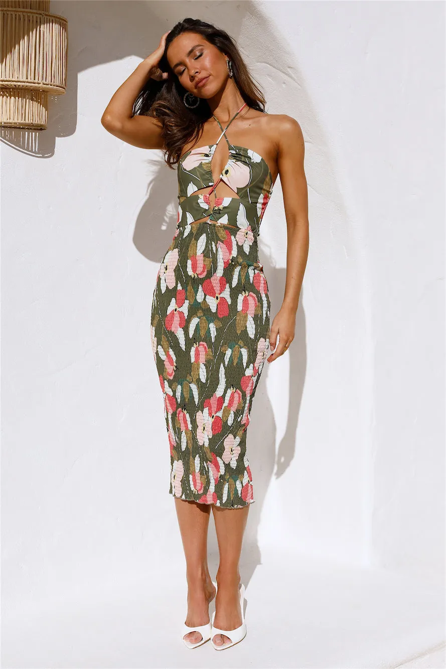 Glowing Shrine Midi Dress Green sold by Hello Molly product image thumbnail 2