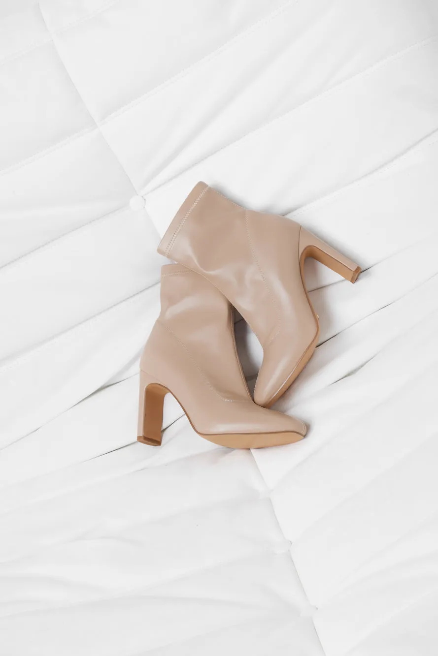 HELLO MOLLY Winter Spotlight Sock Ankle Boots Nude PU sold by Hello Molly product image thumbnail 2