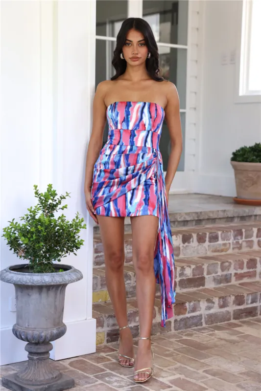 Happiness Always Strapless Mini Dress Blue sold by Hello Molly