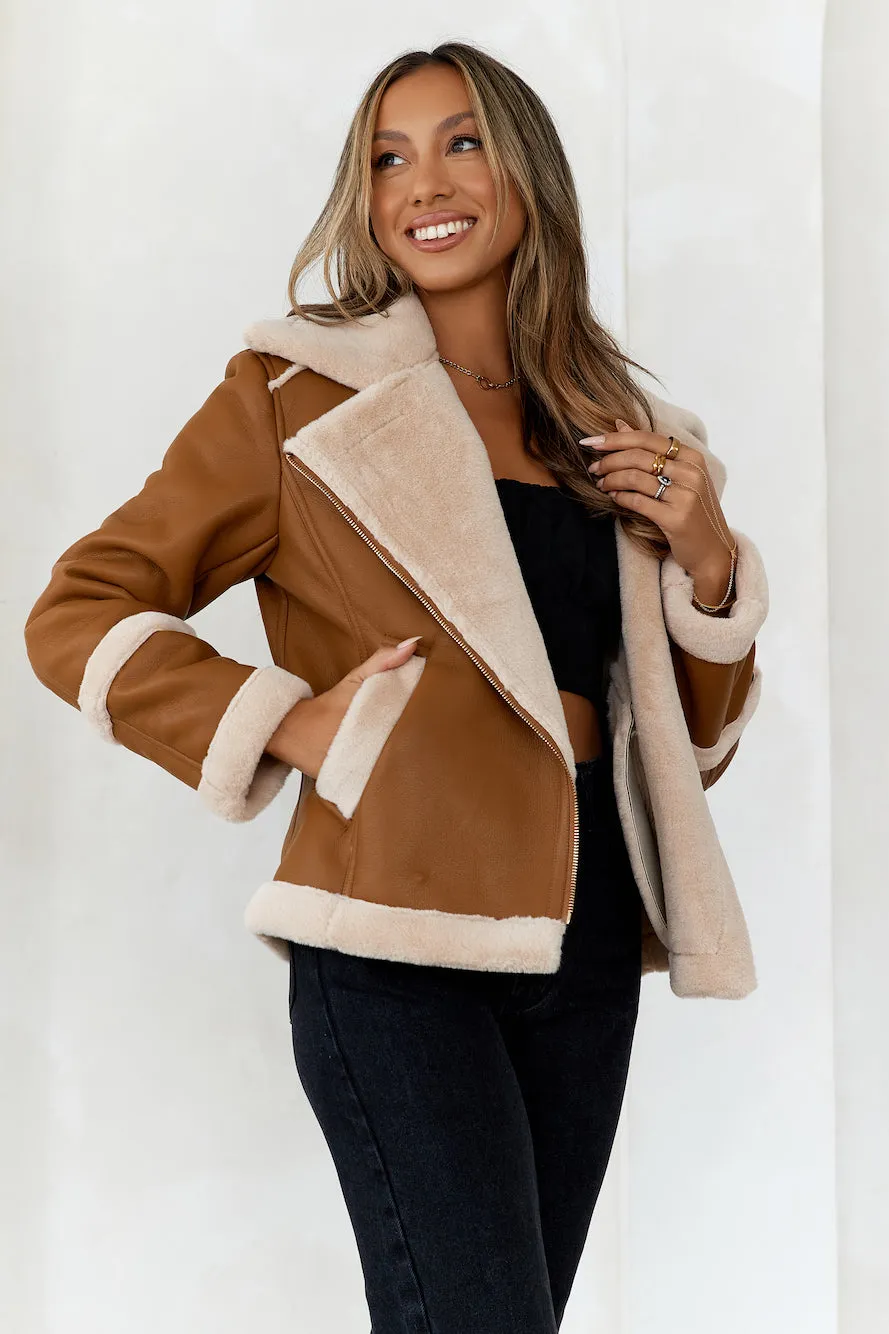 Hot Cocoa Faux Leather Jacket Brown sold by Hello Molly product image thumbnail 4