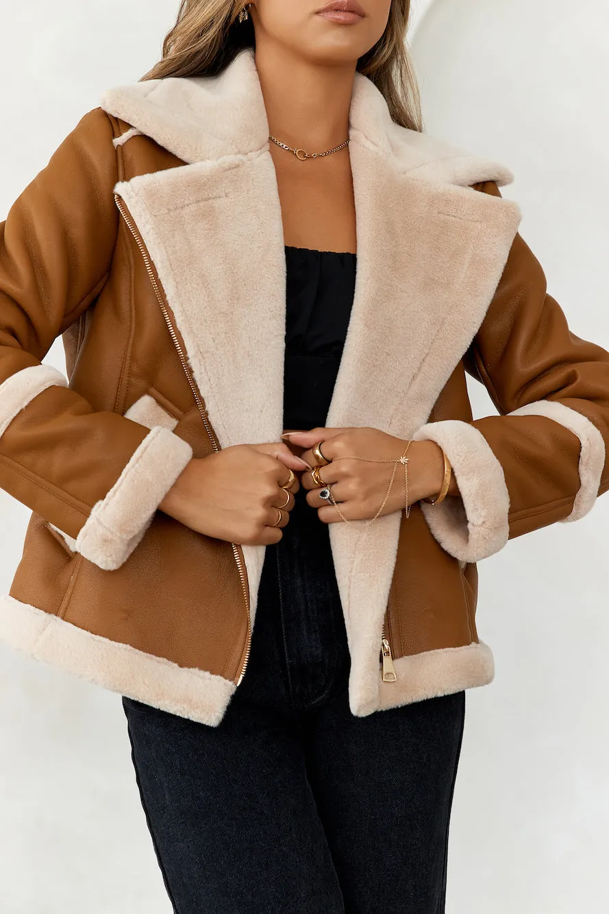 Hot Cocoa Faux Leather Jacket Brown sold by Hello Molly product image thumbnail 2