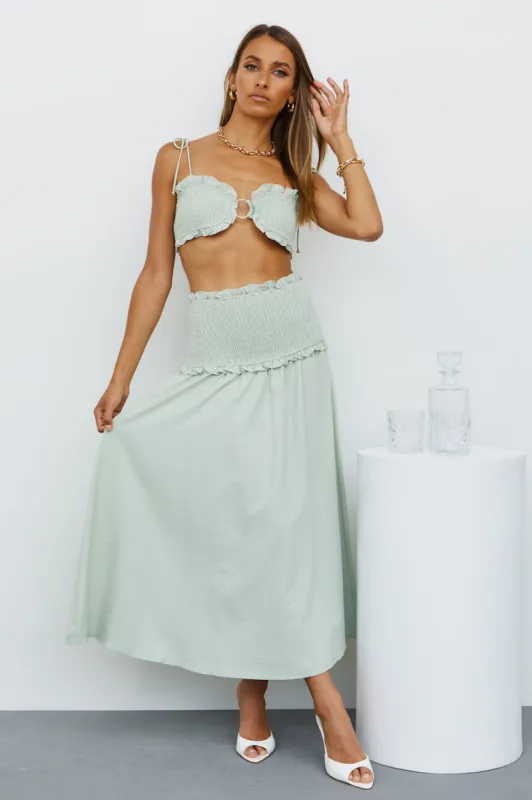 New Introductions Maxi Skirt Sage sold by Hello Molly