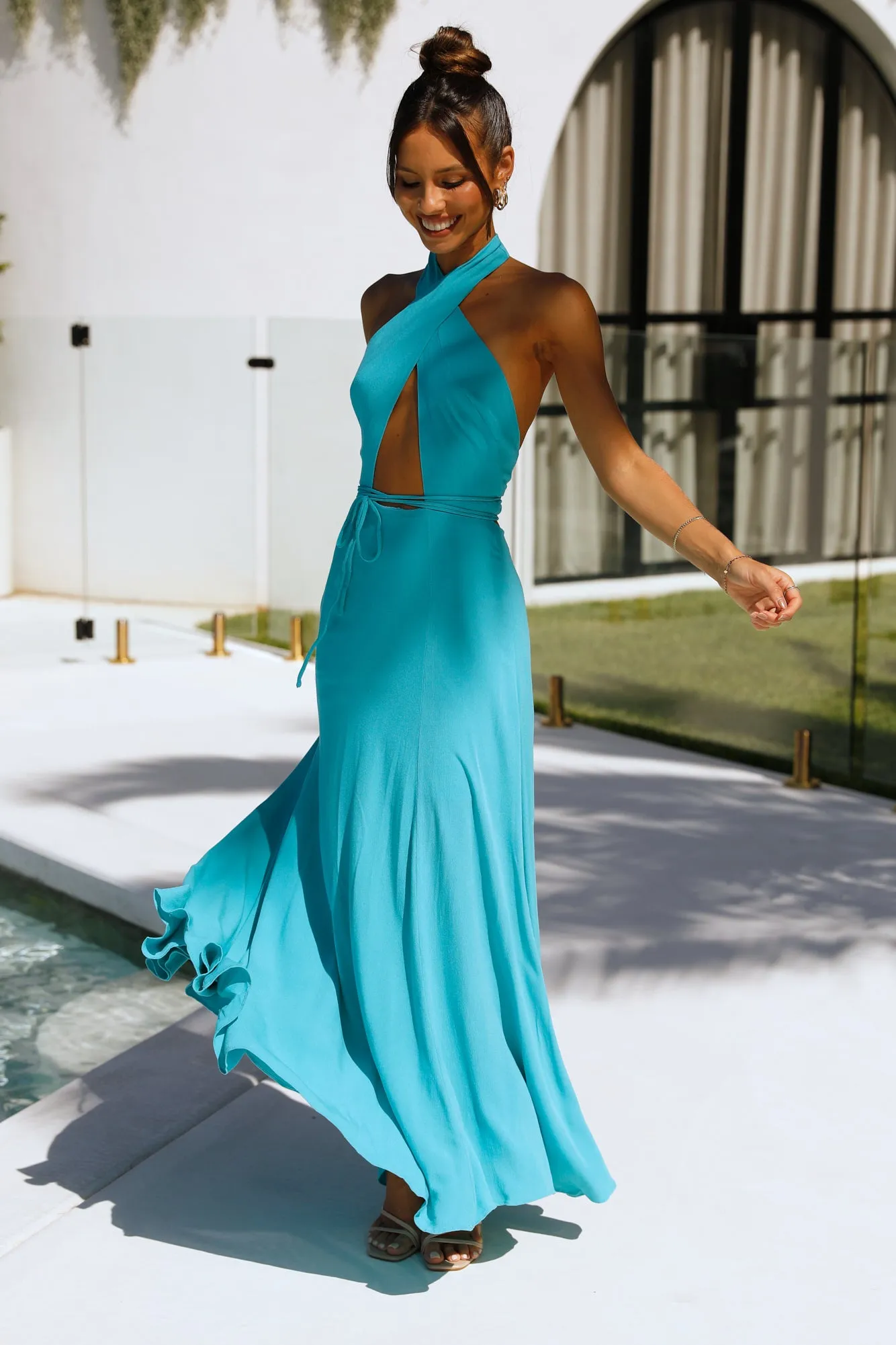 Vast Oceans Maxi Dress Aqua sold by Hello Molly product image thumbnail 2