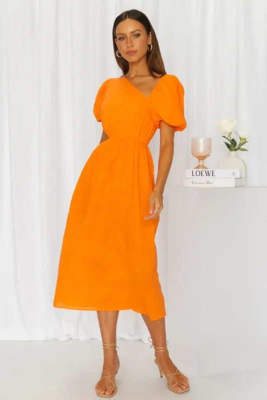Candy Queen Midi Dress Orange sold by Hello Molly