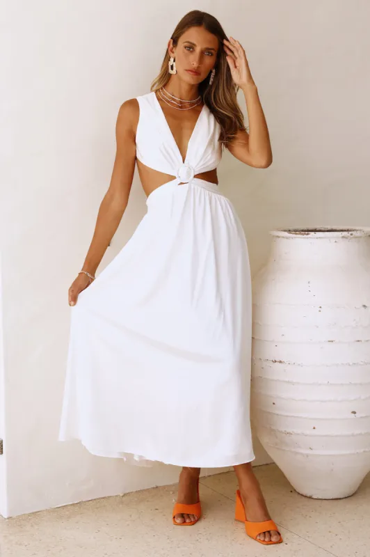 Lovely Travels Midi Dress White sold by Hello Molly