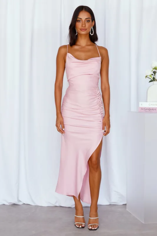 Midnight Meetup Midi Dress Pink sold by Hello Molly
