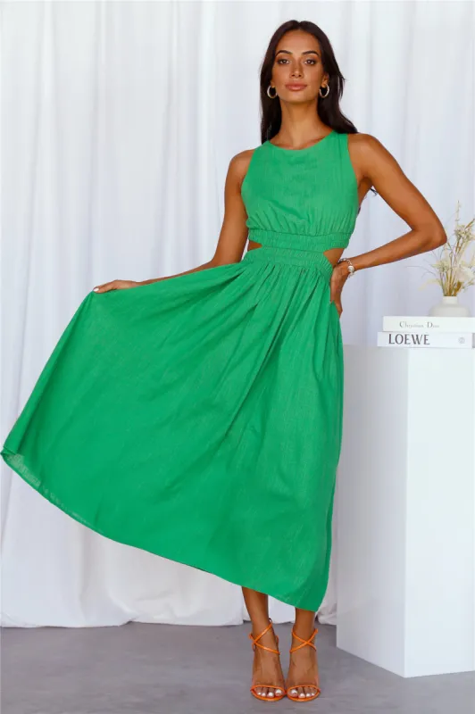 Bayside Beauty Midi Dress Green sold by Hello Molly