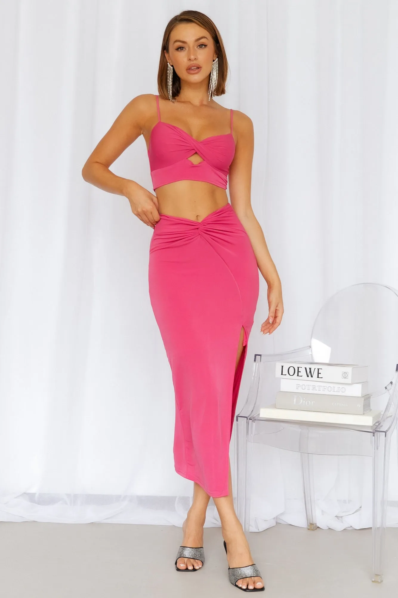 Spicy Maxi Skirt Hot Pink sold by Hello Molly product image thumbnail 3