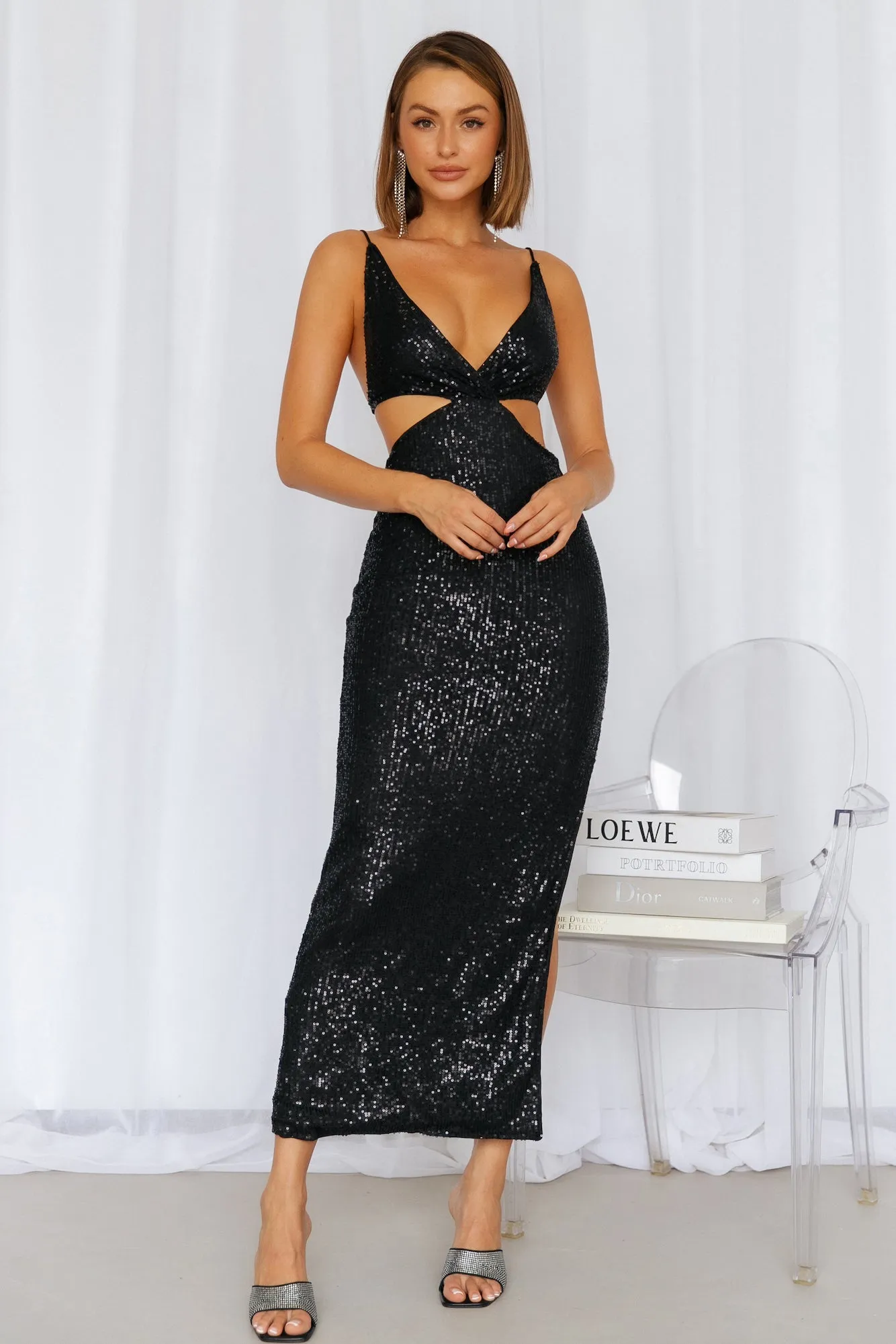 Create The Spell Midi Dress Black Sequin sold by Hello Molly product image thumbnail 3