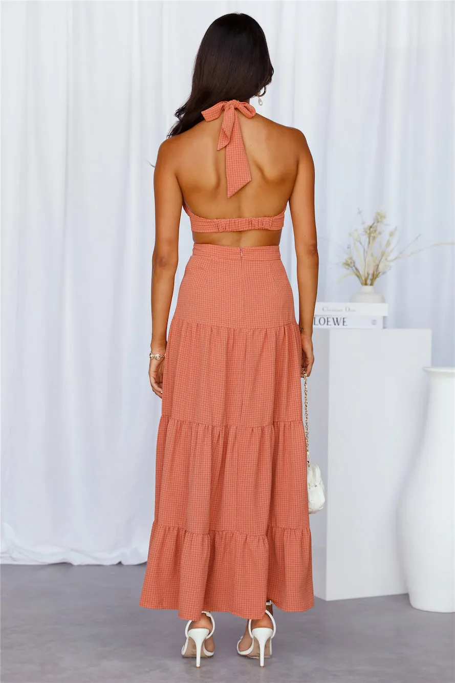 Opened Eyes Midi Dress Rust sold by Hello Molly product image thumbnail 3