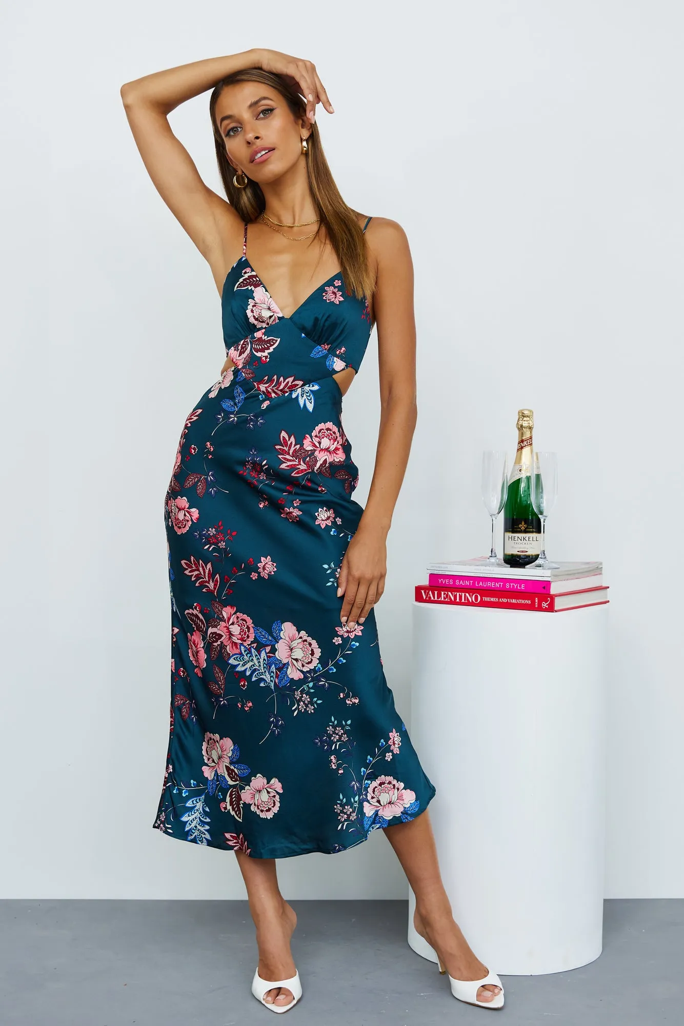 Your Windy Days Midi Dress Blue sold by Hello Molly