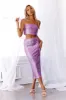 HELLO MOLLY Sparkling Fantasy Sequin Midi Skirt Lilac sold by Hello Molly