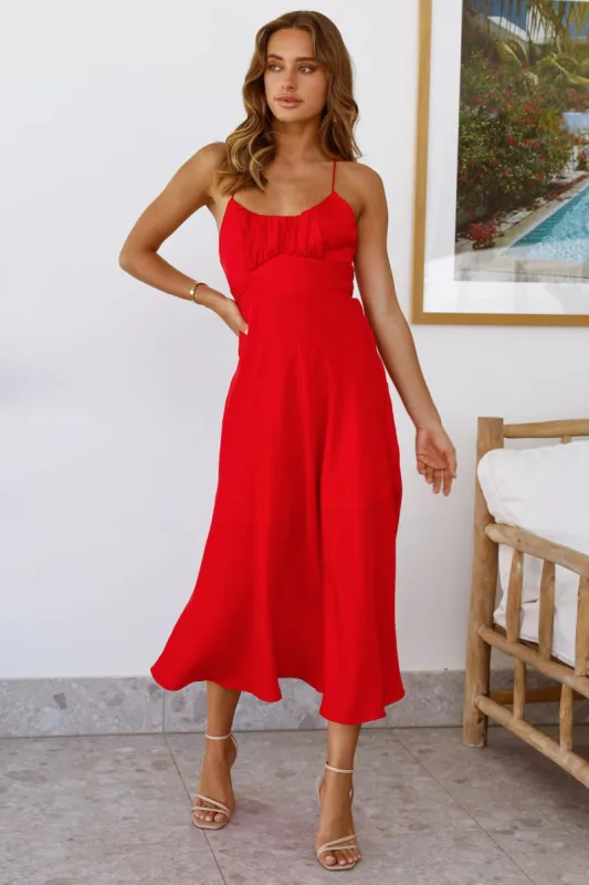 Never Stop Us Midi Dress Red sold by Hello Molly