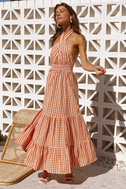 Important Piece Maxi Dress Orange sold by Hello Molly