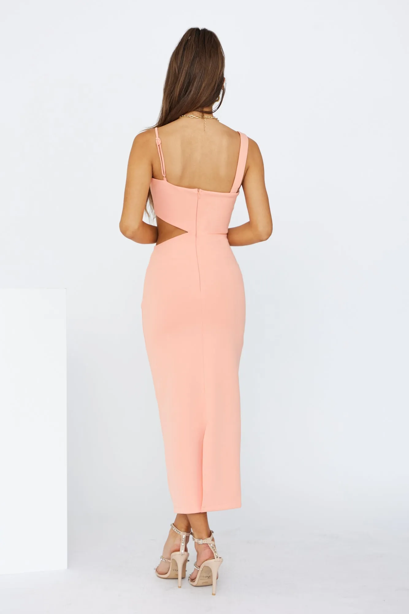 Sweet Lines Midi Dress Apricot sold by Hello Molly product image thumbnail 5