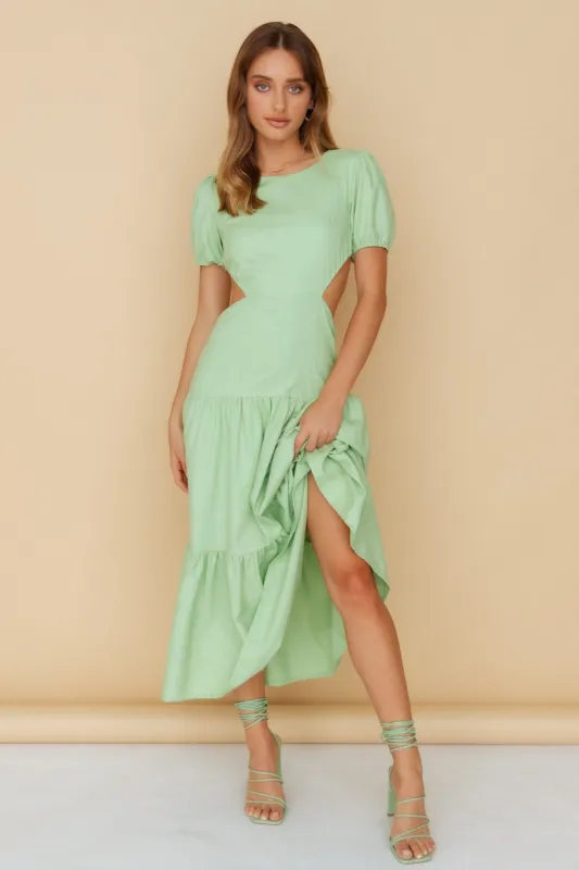Flow Down Gently Midi Dress Green sold by Hello Molly