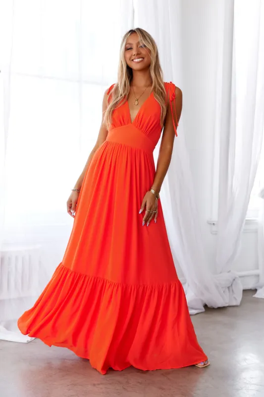 HELLO MOLLY Stand Out Heart Maxi Dress Bright Red sold by Hello Molly