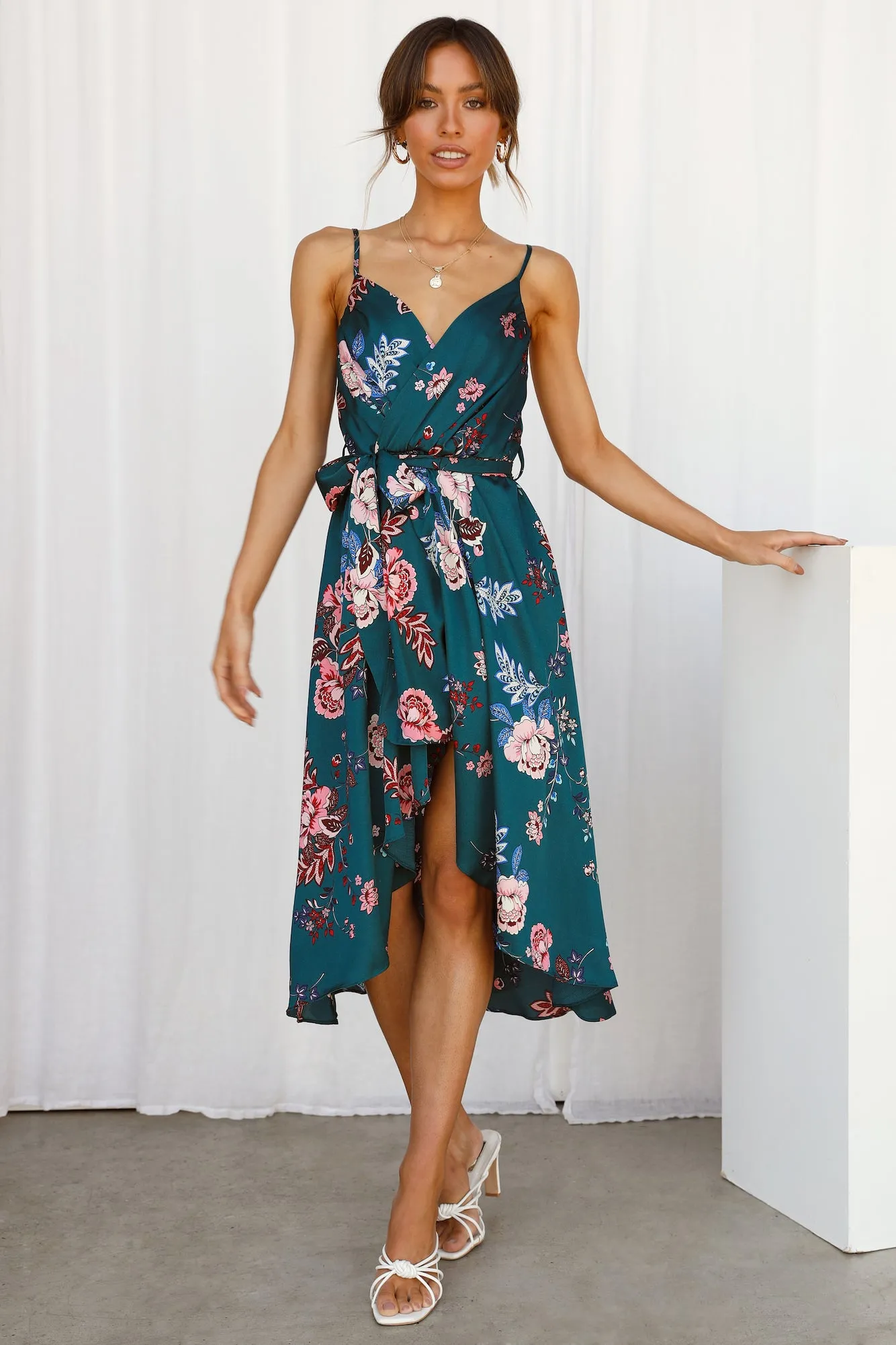 Falling In Style Midi Dress Forest Green sold by Hello Molly product image thumbnail 3