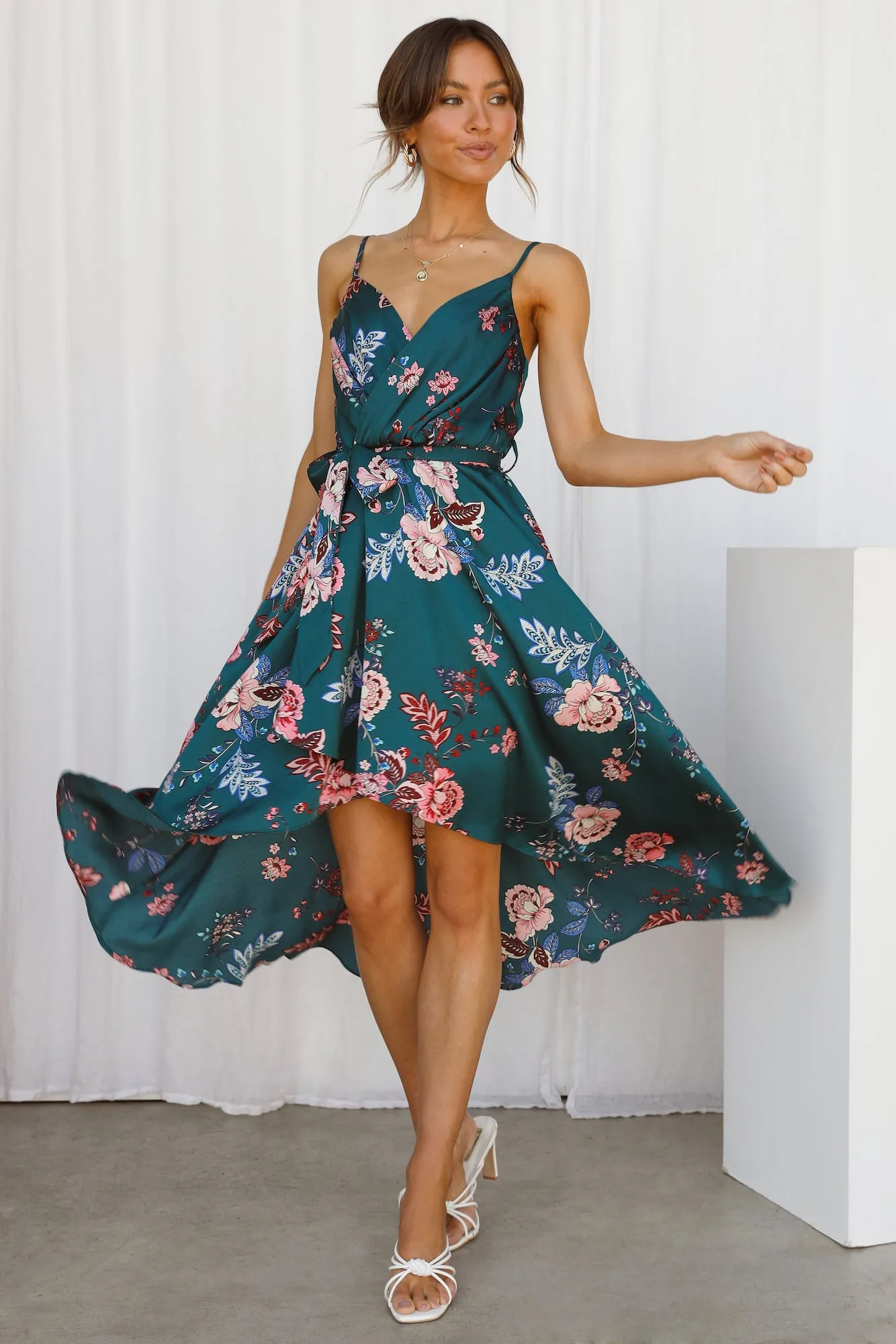 Falling In Style Midi Dress Forest Green sold by Hello Molly product image thumbnail 4