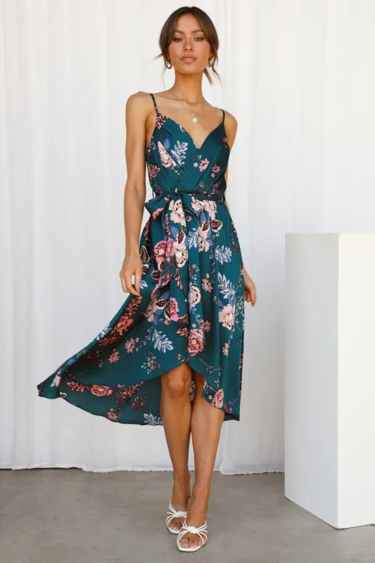 Falling In Style Midi Dress Forest Green sold by Hello Molly