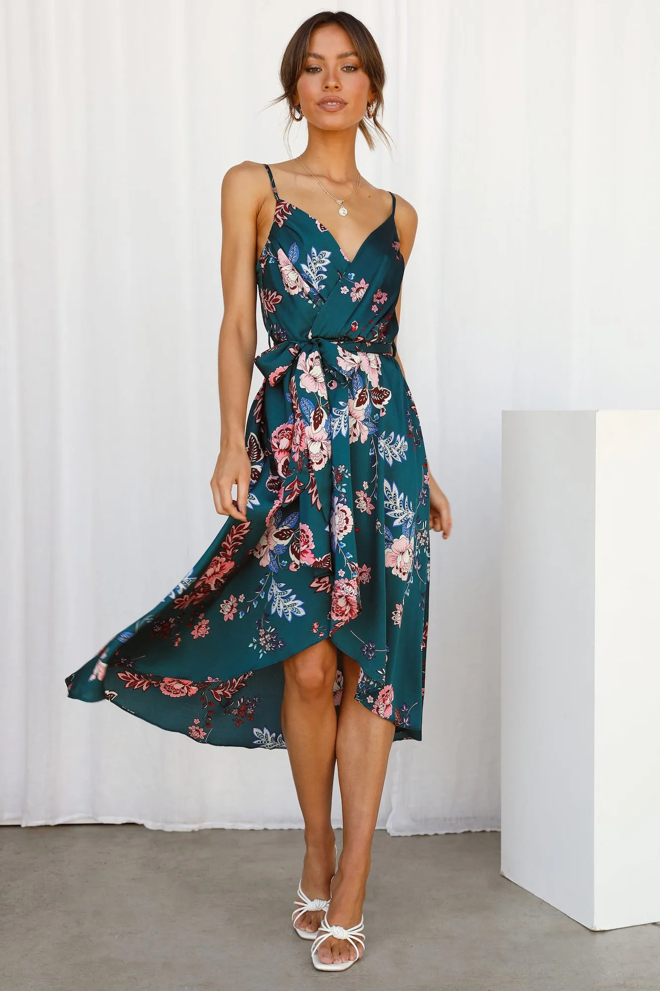 Falling In Style Midi Dress Forest Green sold by Hello Molly