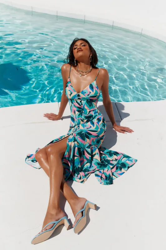 HELLO MOLLY Aloha Honey Maxi Dress Blue sold by Hello Molly