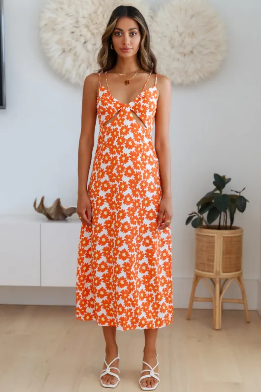 Marmalade Eyes Midi Dress Orange sold by Hello Molly