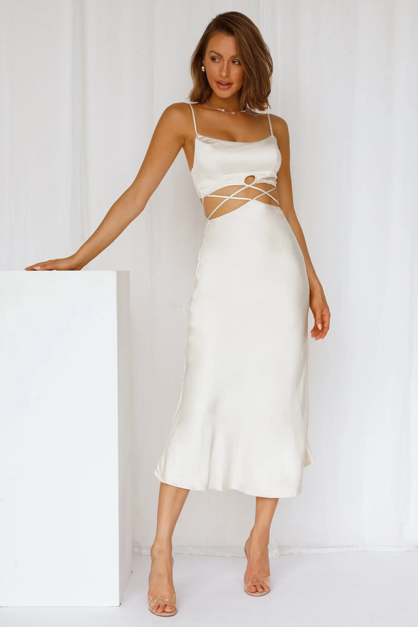 Undercover Lover Midi Dress Champagne sold by Hello Molly product image thumbnail 2