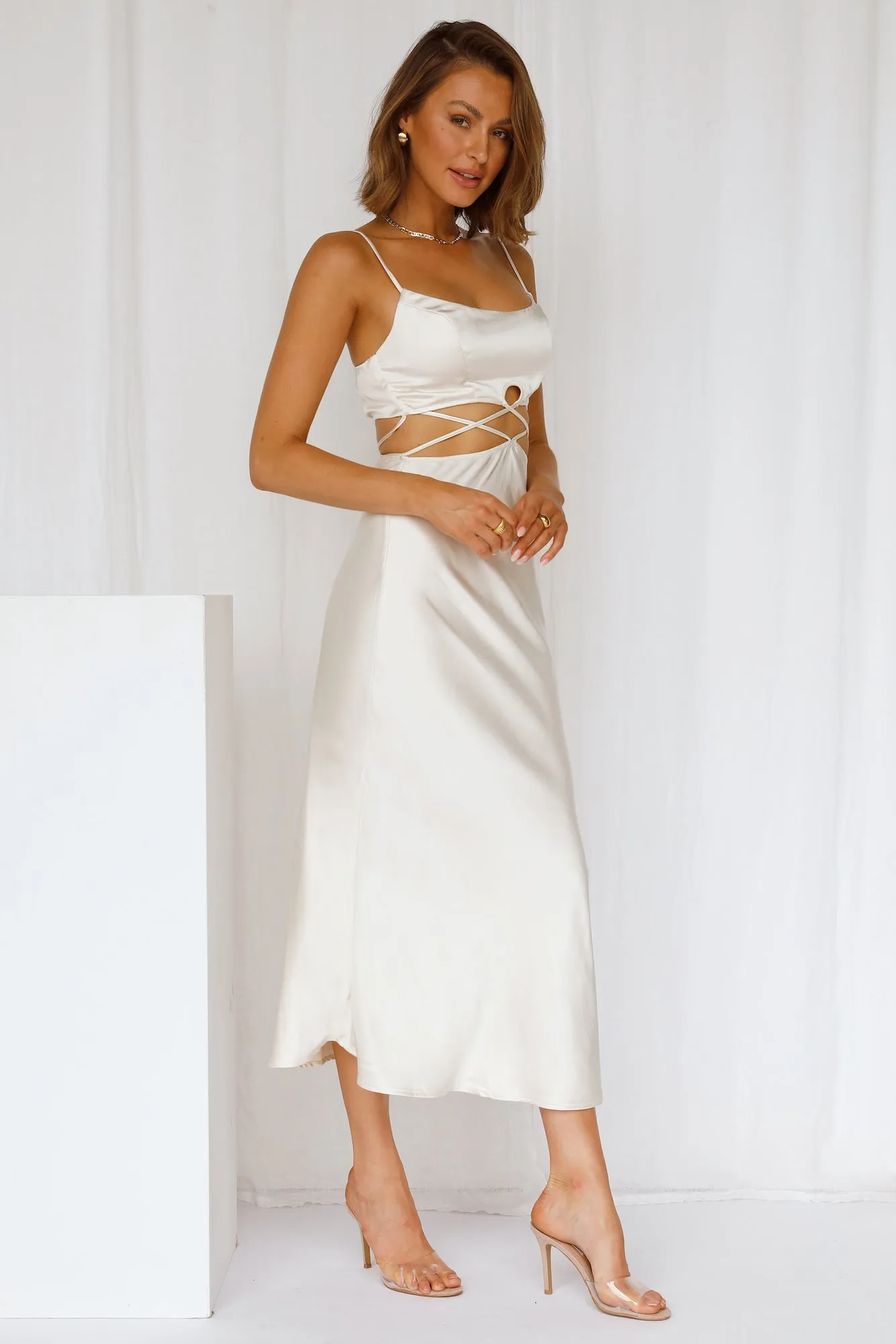 Undercover Lover Midi Dress Champagne sold by Hello Molly product image thumbnail 3