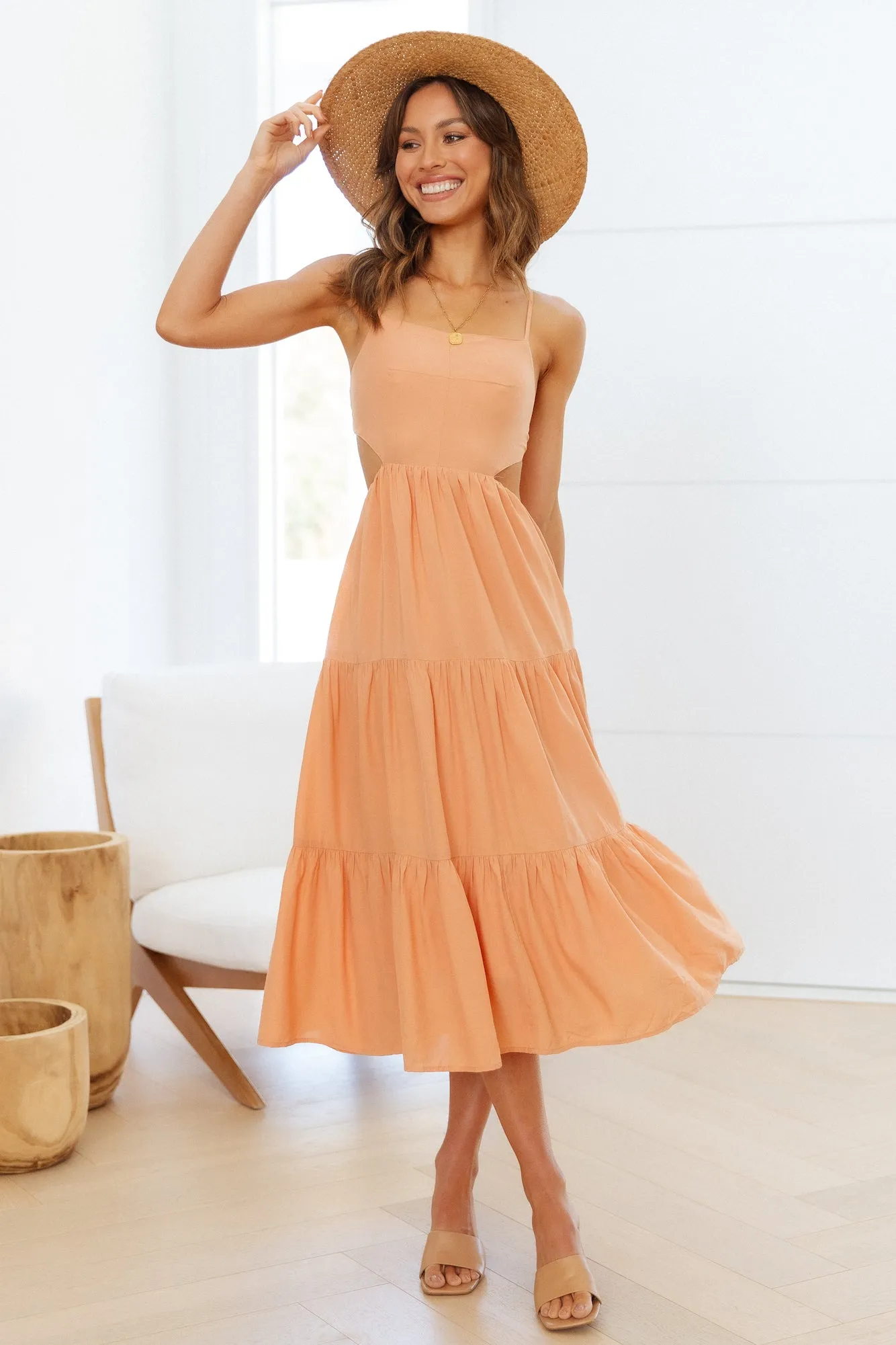 Boho Vibes Midi Dress Orange sold by Hello Molly product image thumbnail 2