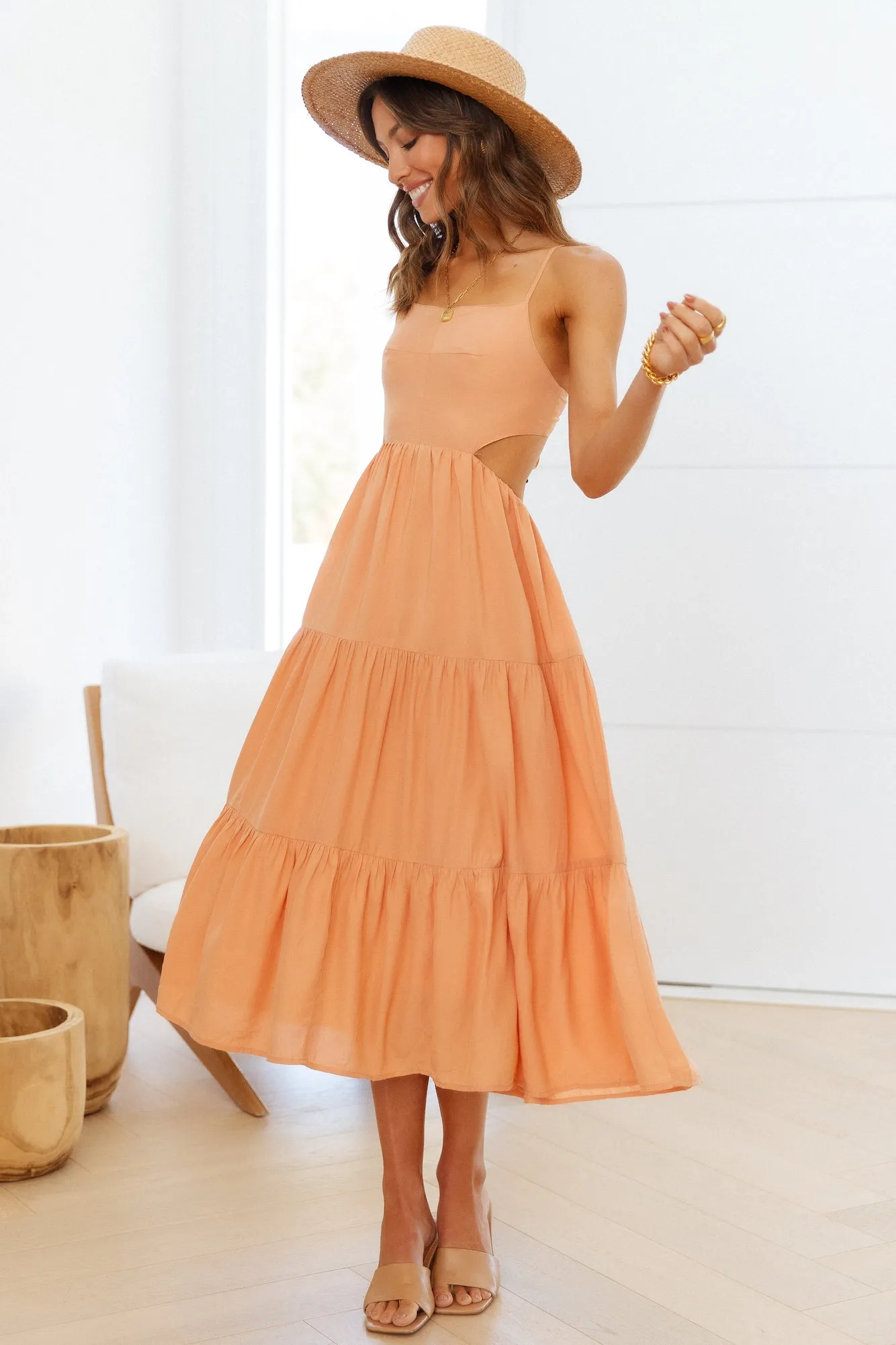 Boho Vibes Midi Dress Orange sold by Hello Molly product image thumbnail 4