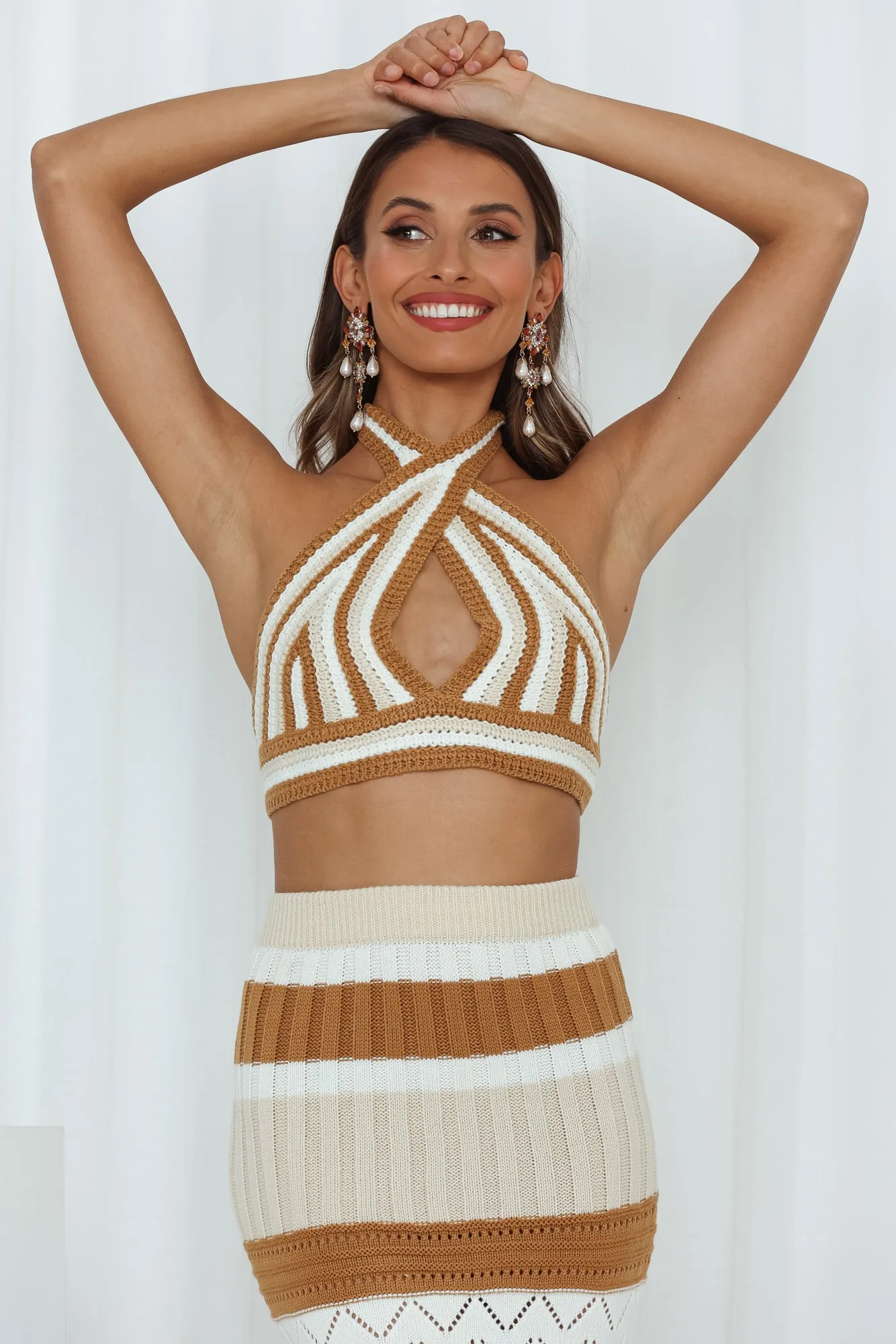 Love These Vibes Crop Camel sold by Hello Molly