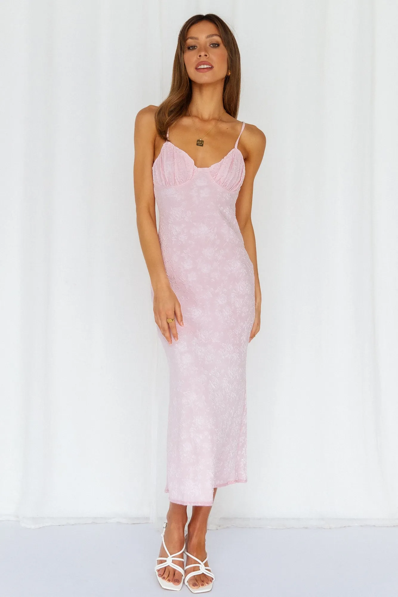 Sunbathing Sunflower Midi Dresses Pink sold by Hello Molly product image thumbnail 4