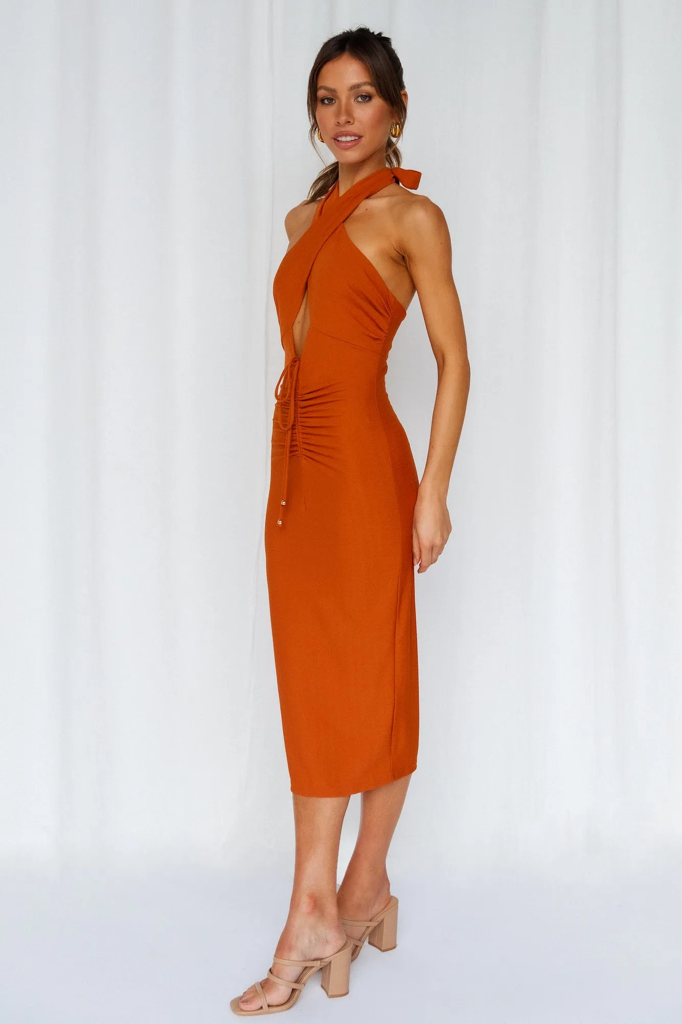 TV On The Weekend Midi Dress Rust sold by Hello Molly product image thumbnail 3