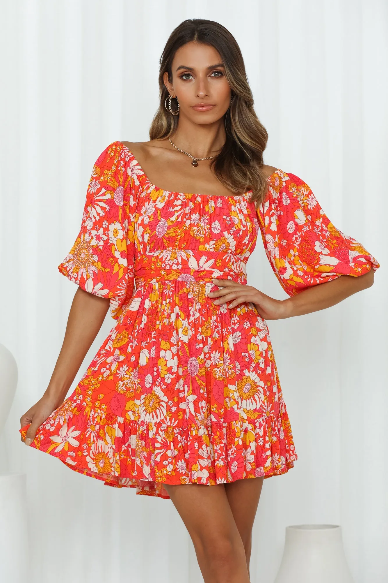 Keep The Joy Dress Orange sold by Hello Molly product image thumbnail 2